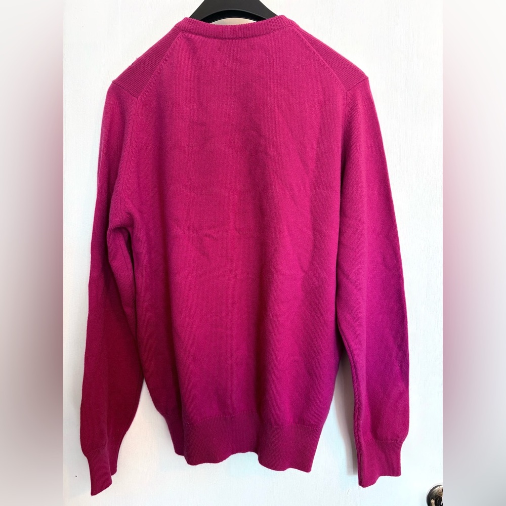 Cashmere Brooks Brothers Men's Vibrant Pink Crewneck Sweater - Picture 2 of 3